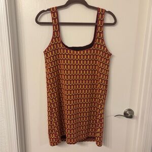 Zara Red and Yellow Retro Style Mini Dress